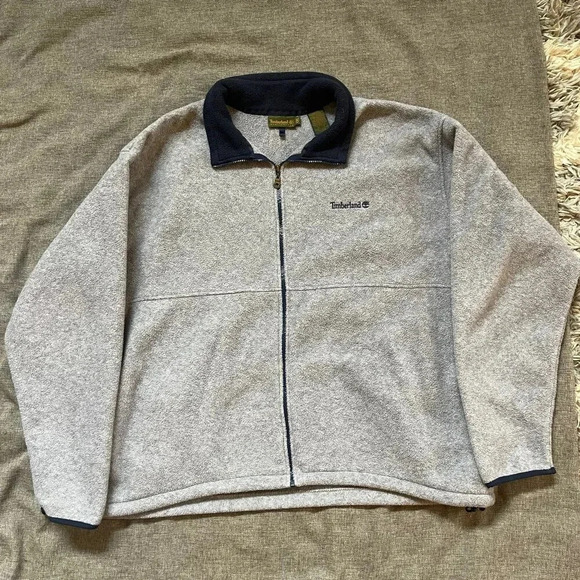 Timberland‎ Weathergear Men's Fleece Jacket Gray XXL Zip Up Outdoor Polartec - Picture 1 of 12